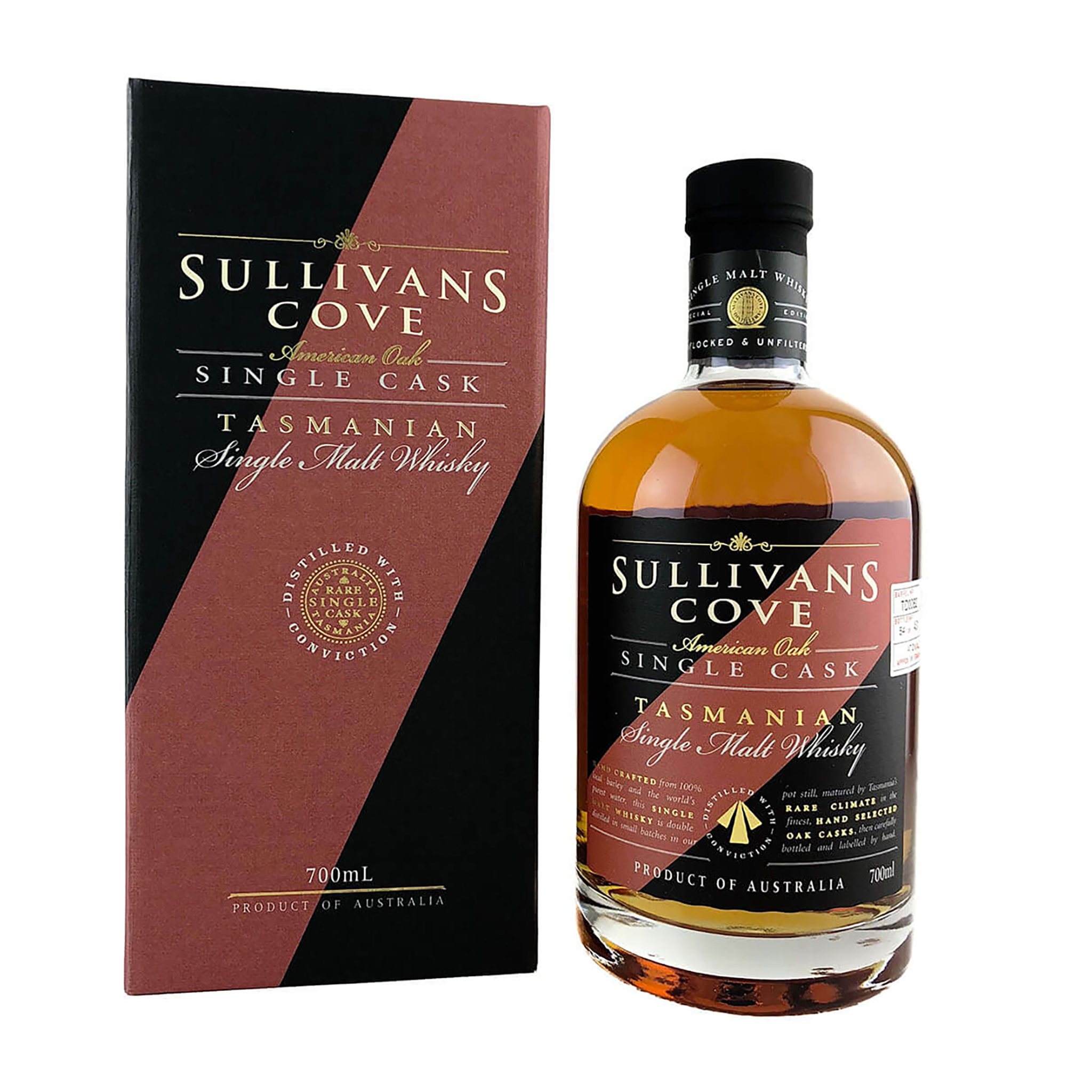 Sullivans Cove American Oak Second Fill Single Cask Single Malt Whisky 700ml  (TD0059)