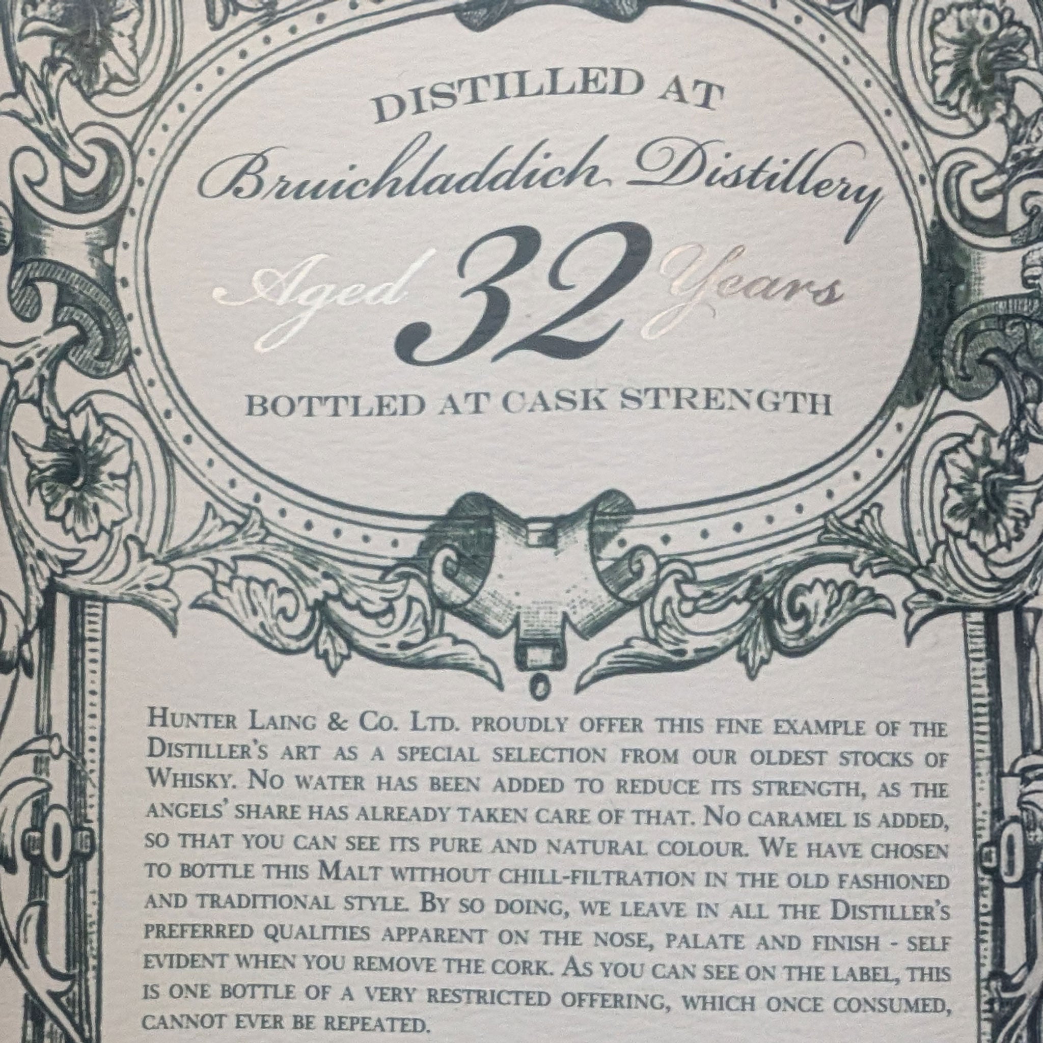 Bruichladdich 32 Year Old 1991 - Old & Rare Platinum (Hunter Laing) Whisky 700ml