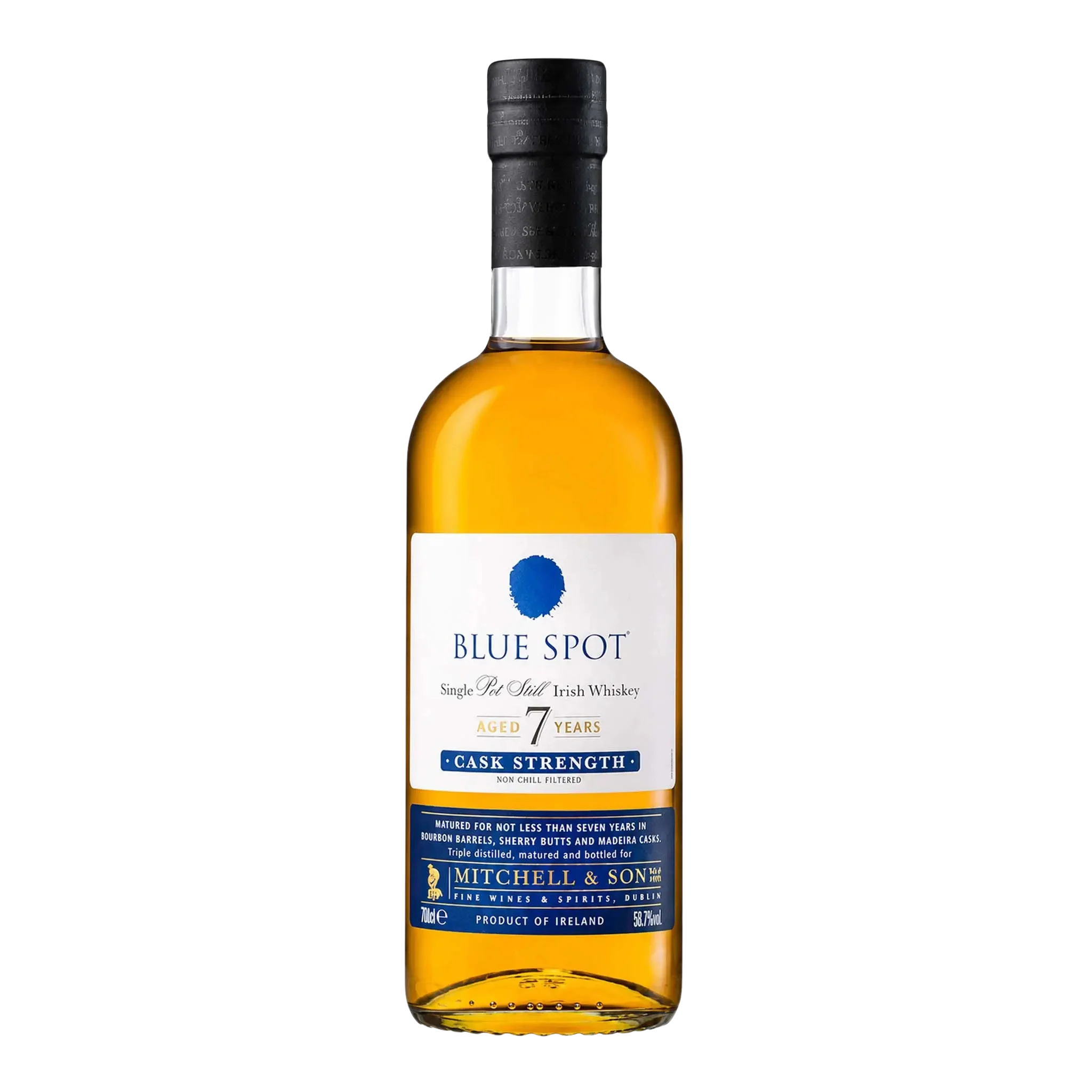 Blue Spot 7 Year Old Cask Strength Single Pot Still Irish Whiskey 700ml