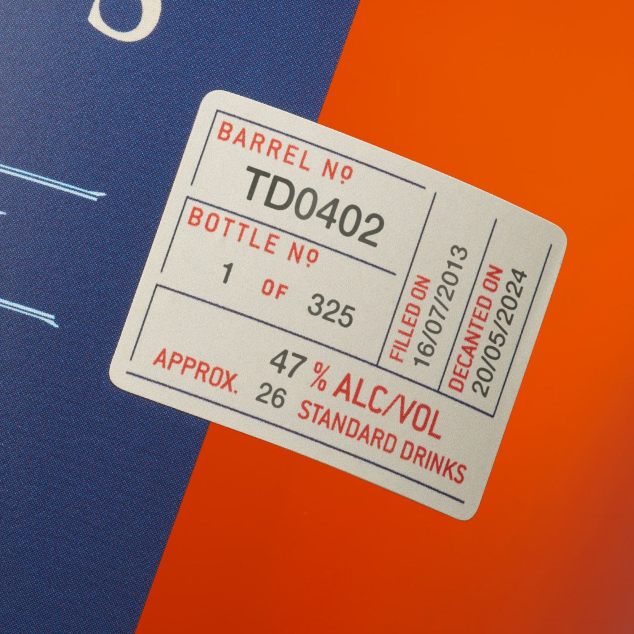 Sullivans Cove French Oak Ex-Tawny Single Cask Single Malt Whisky 700ml (TD0402)