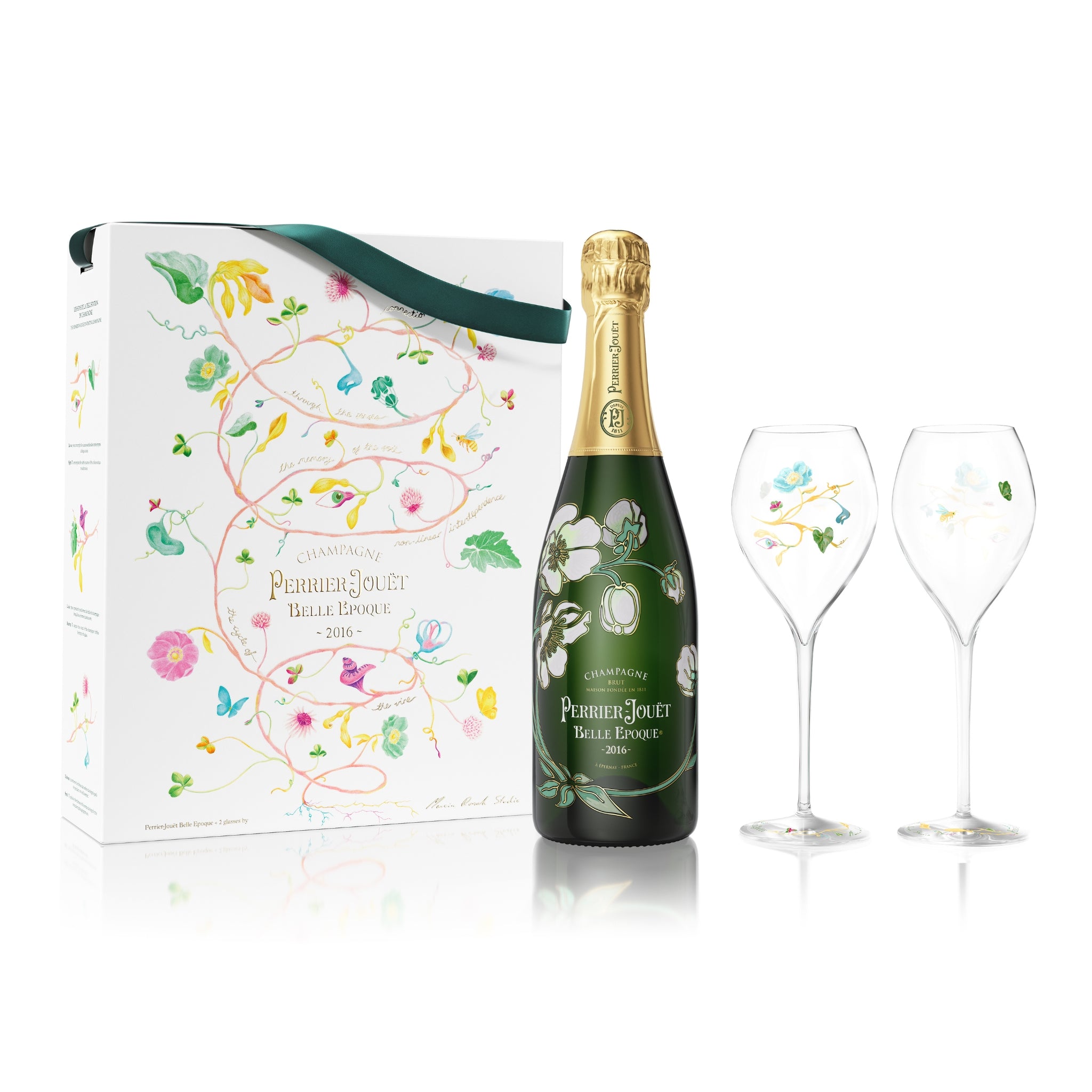 Perrier-Jouët Belle Epoque Champagne 2016 + 2 Glasses Set