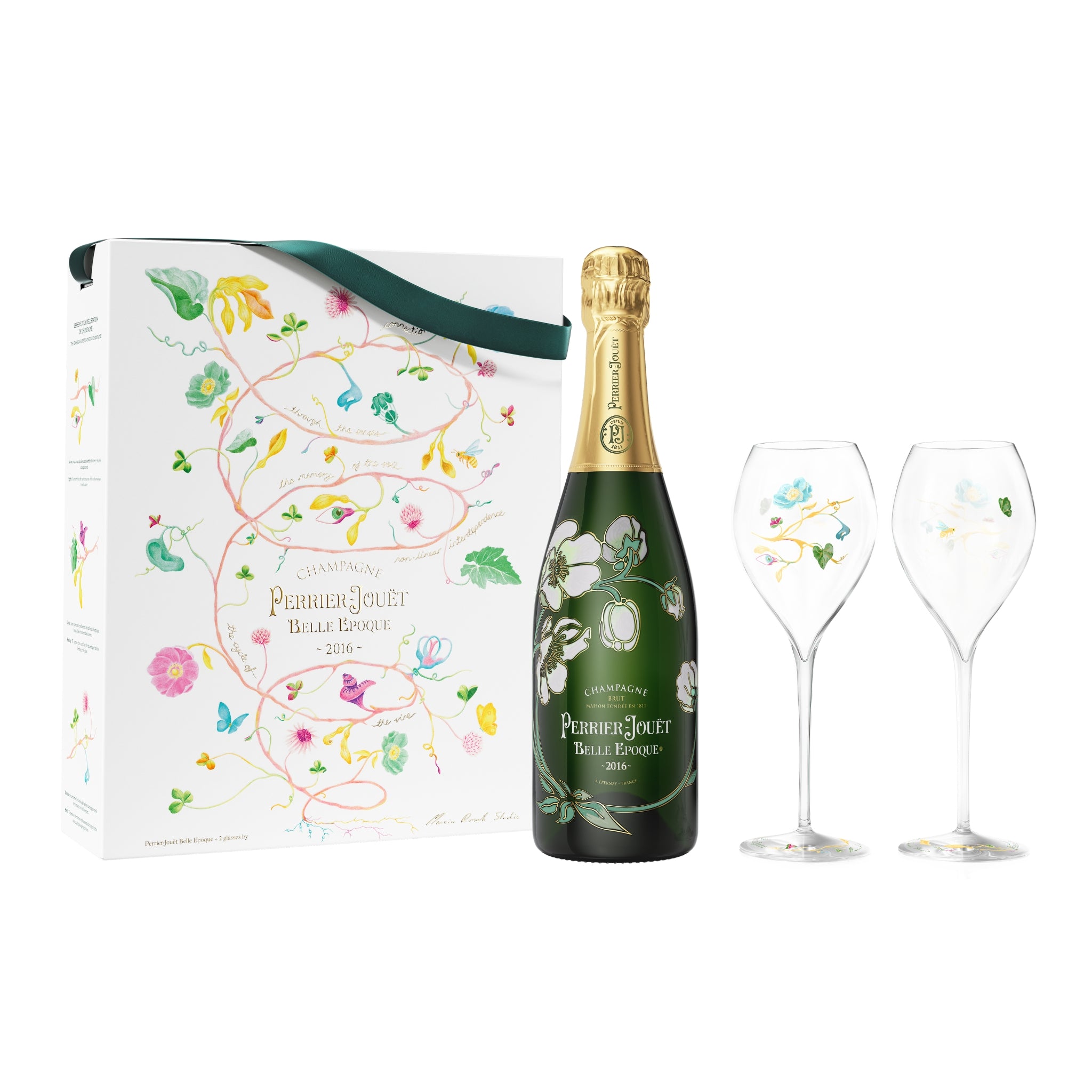 Perrier-Jouët Belle Epoque Champagne 2016 + 2 Glasses Set