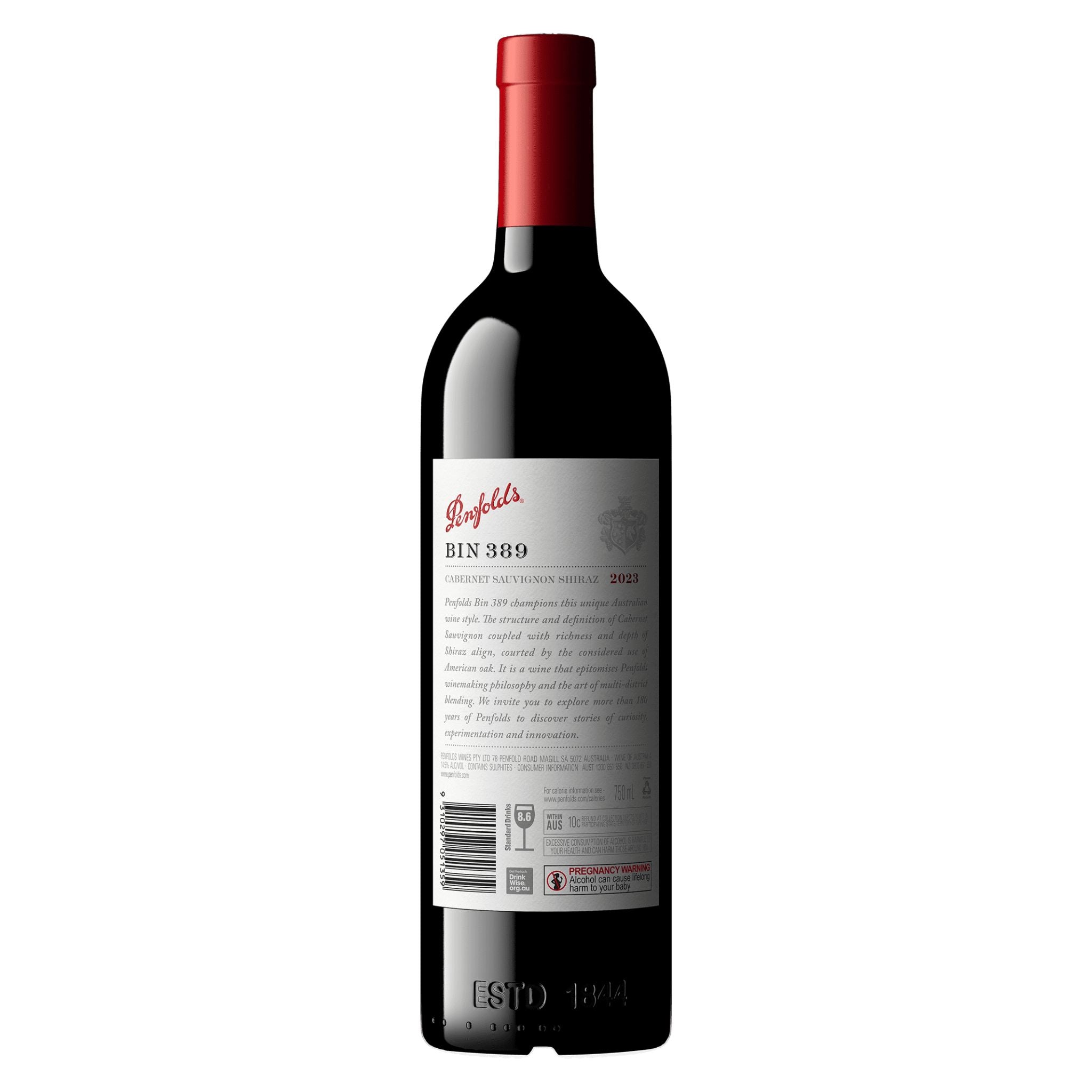 Penfolds Bin 389 Cabernet Shiraz 2023 (Gift Boxed)