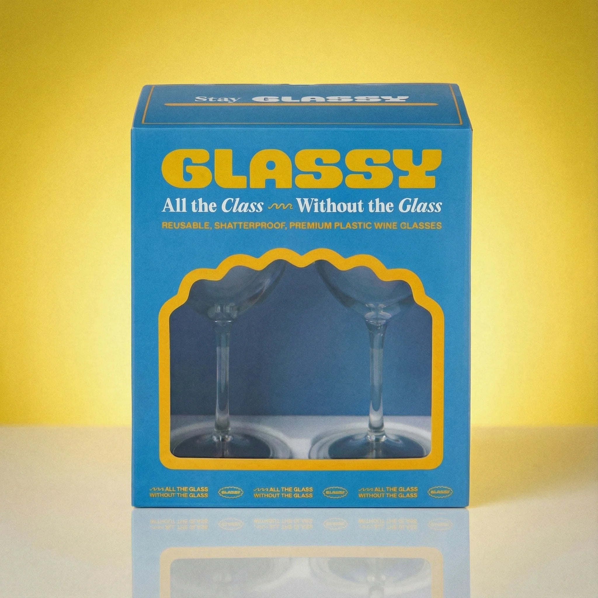 Stay Glassy Entertainer Duo Plastic Wine Glass (2 Pack)