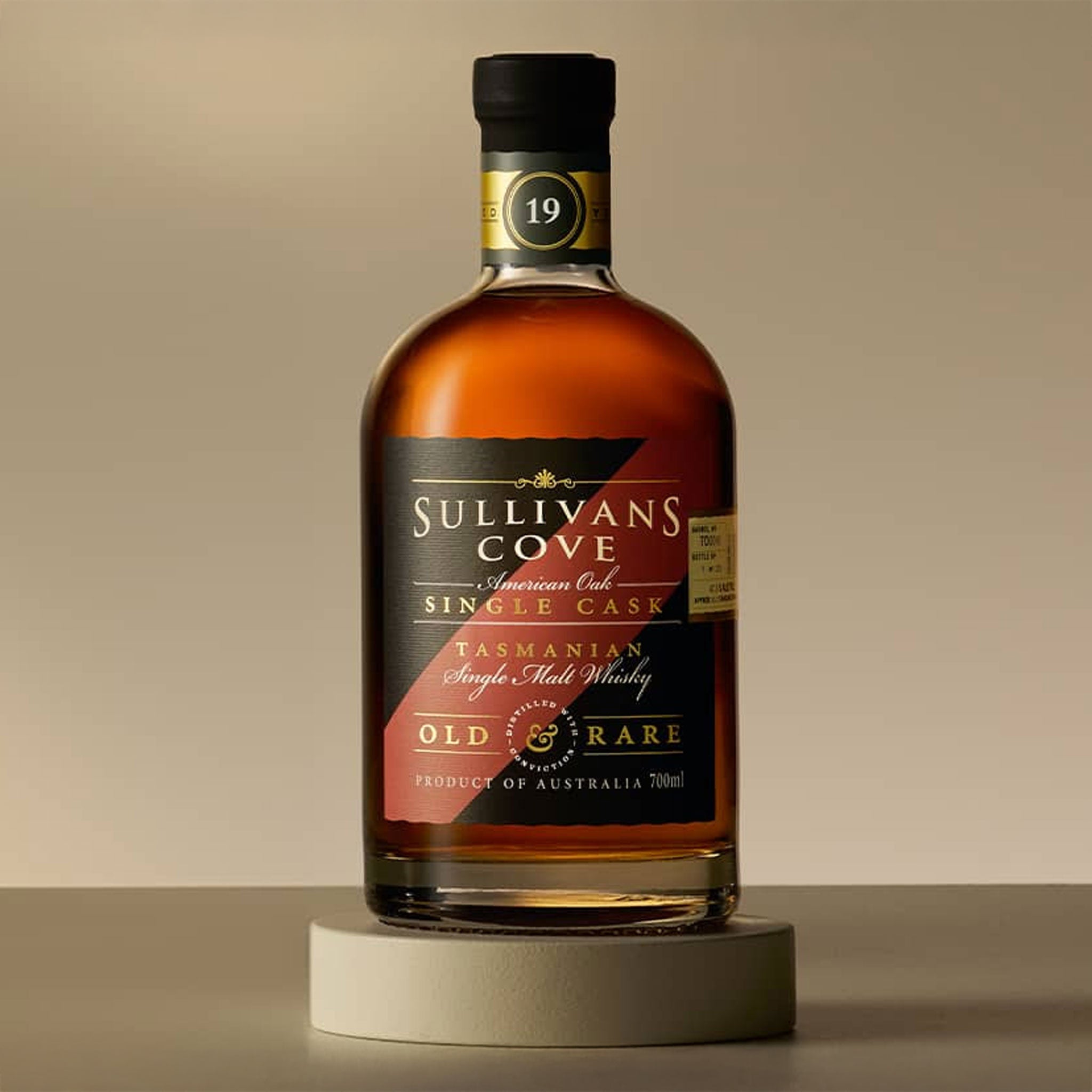 Sullivans Cove Old & Rare American Oak Second Fill Single Cask 19 Year Old Single Malt Whisky 700ml (TD0018)