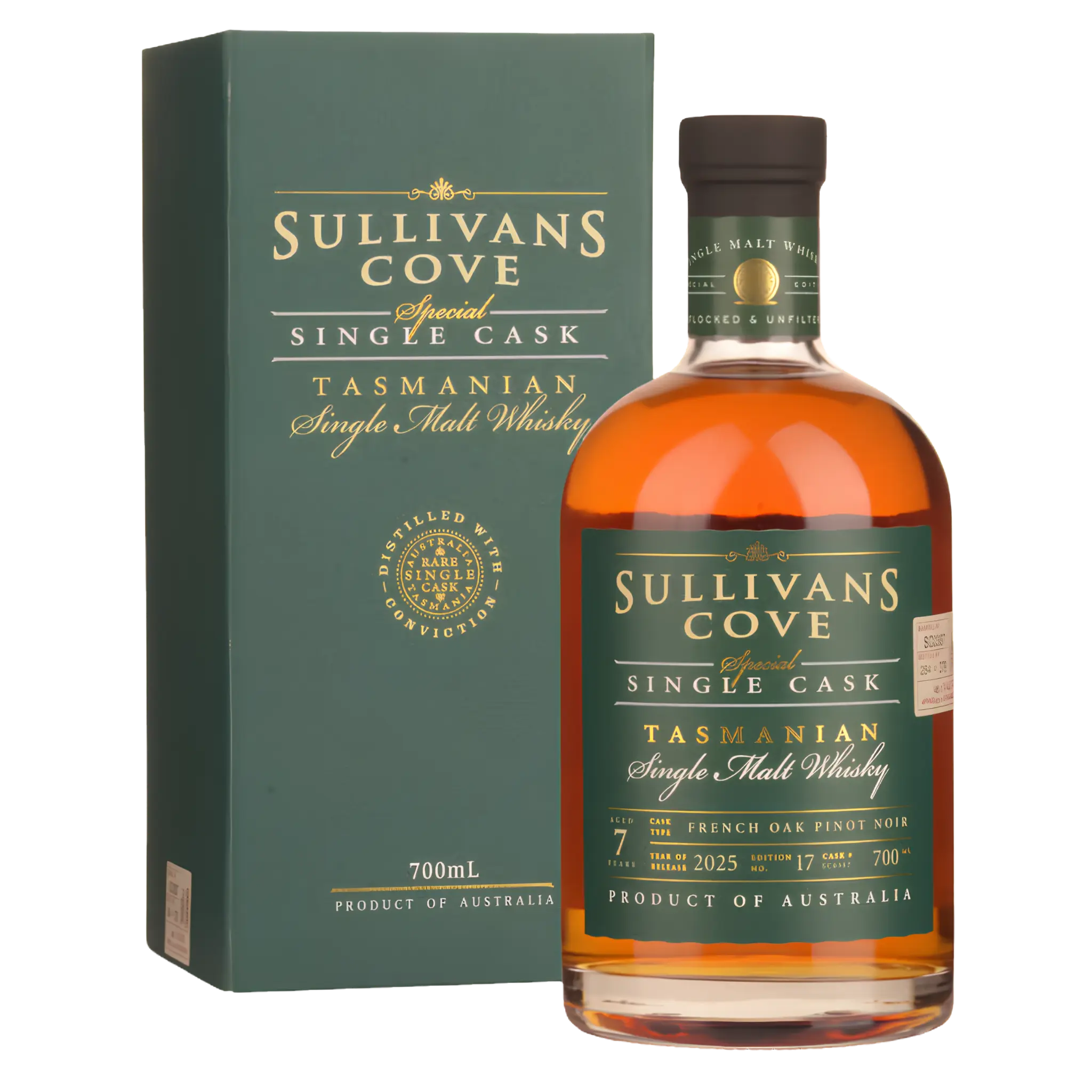 Sullivans Cove French Oak Ex-Pinot Noir Single Cask Single Malt Whisky 700ml (SC0387)