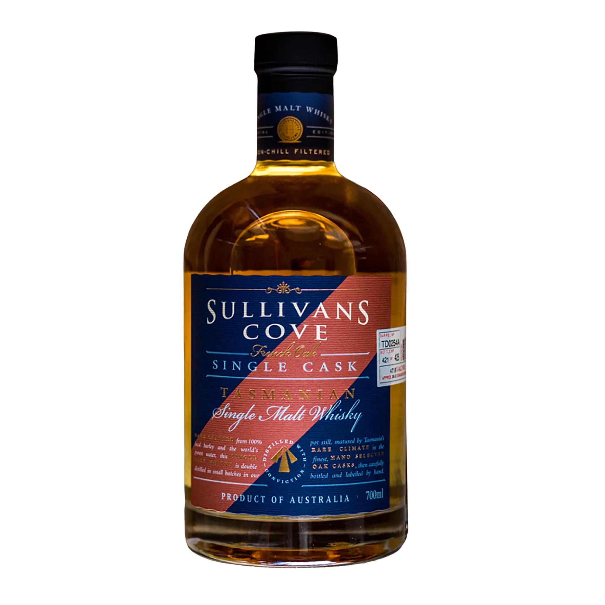 Sullivans Cove French Oak Second Fill Single Cask Single Malt Whisky 700ml (TD0423)