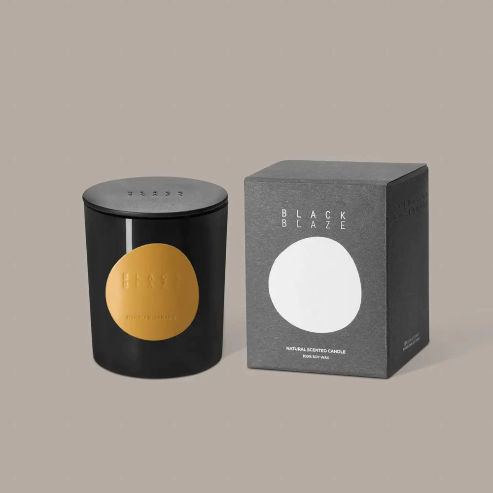 Black Blaze Wooden Wick Candle, Neroli Bigarade