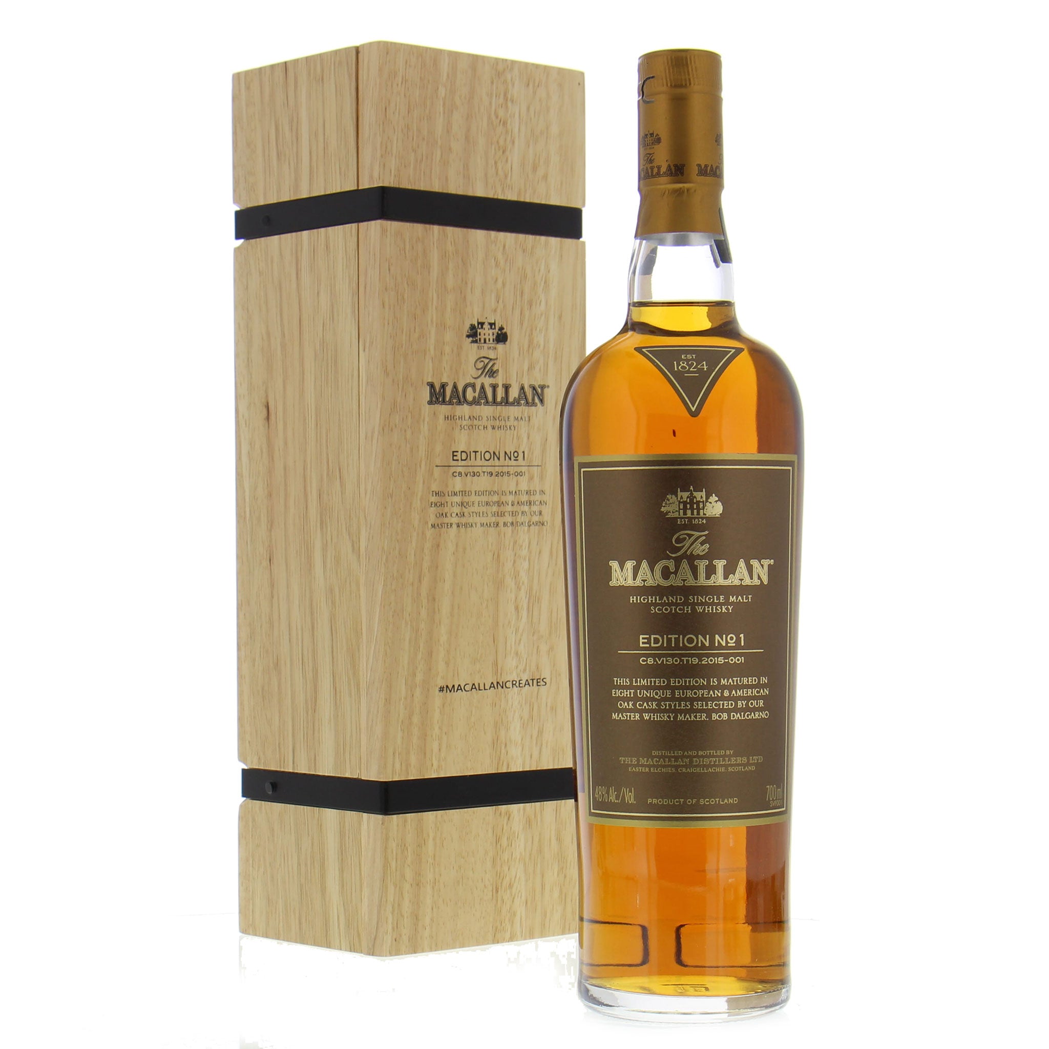 The Macallan Edition No. 1 Single Malt Scotch Whisky Wooden Gift Box 700ml