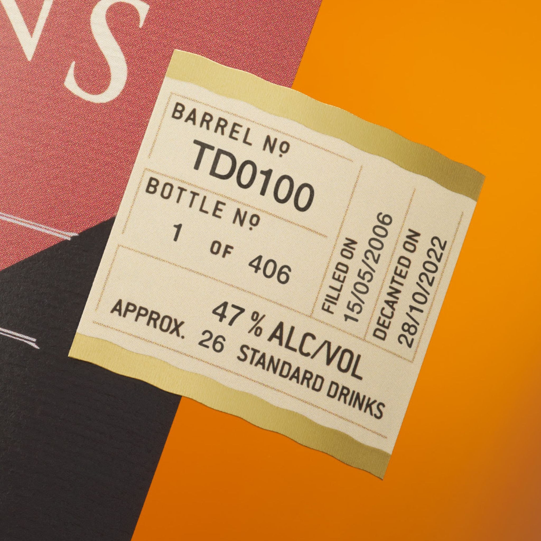 Sullivans Cove Old & Rare American Oak Second Fill Single Cask 16 Year Old Single Malt Whisky 700ml (TD0100)