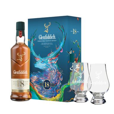 Glenfiddich 18 Year Single Malt Scotch Whisky + 2 Glasses Limited Edition Gift Pack - Kent Street Cellars