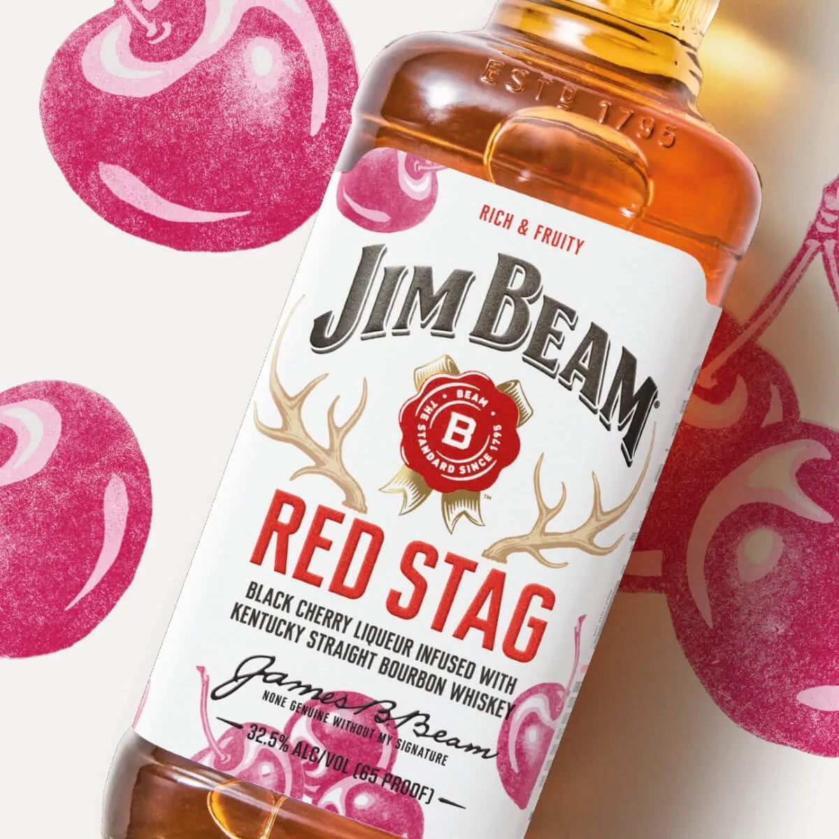 Jim Beam Red Stag Black Cherry Bourbon Whiskey 1L
