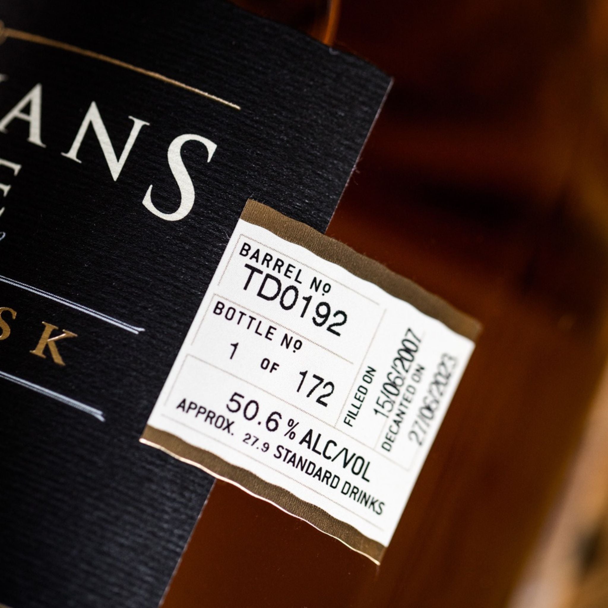 Sullivans Cove Old & Rare American Oak Single Cask 16 Year Old Single Malt Whisky 700ml (TD0192)