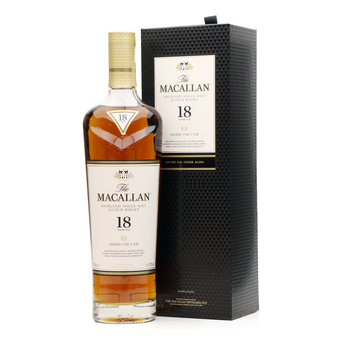 The Macallan Sherry Oak Cask 18 Years Old Single Malt Scotch Whisky 700ml (2022 Release)