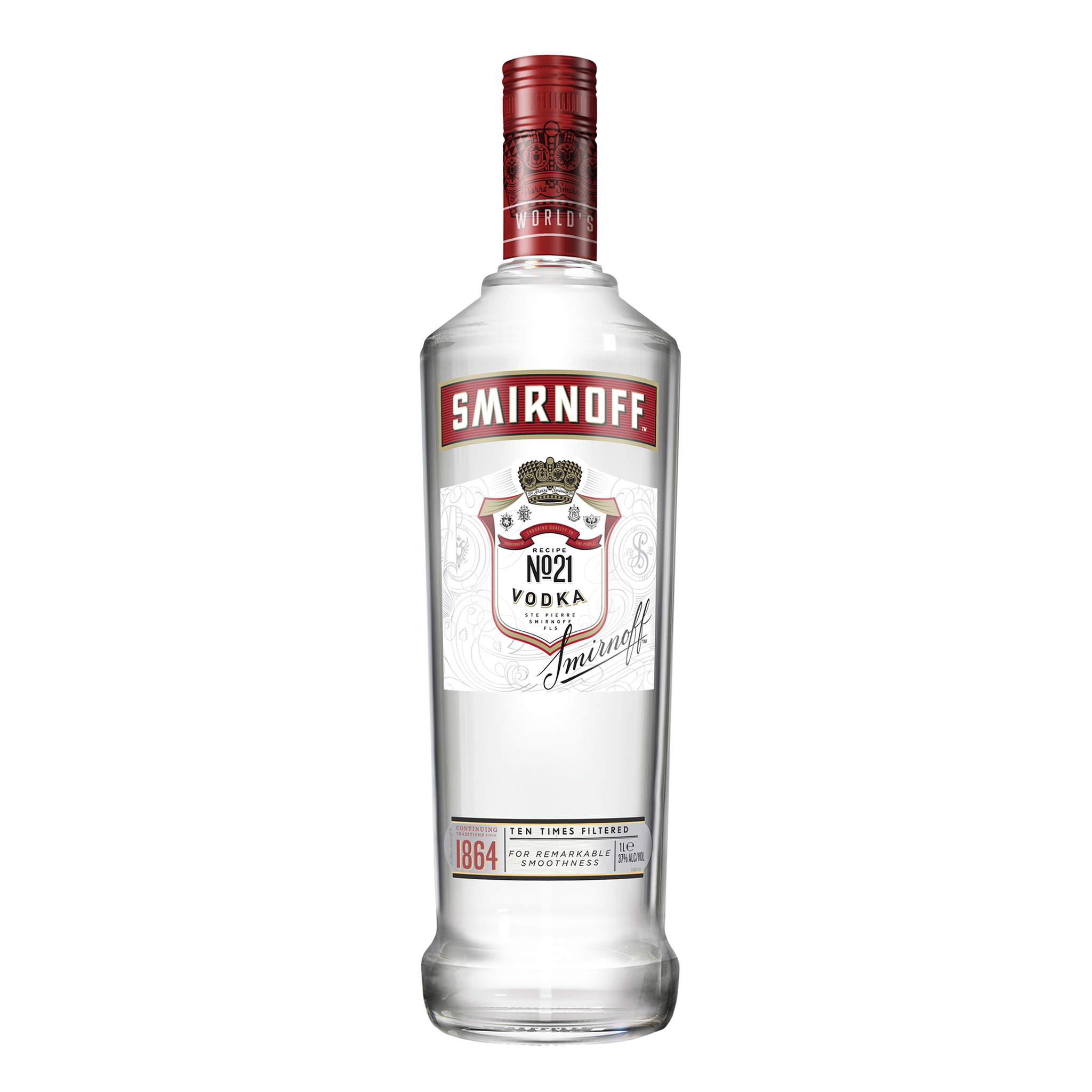 Vodka Label 1L Cellars Street Smirnoff Red | Kent