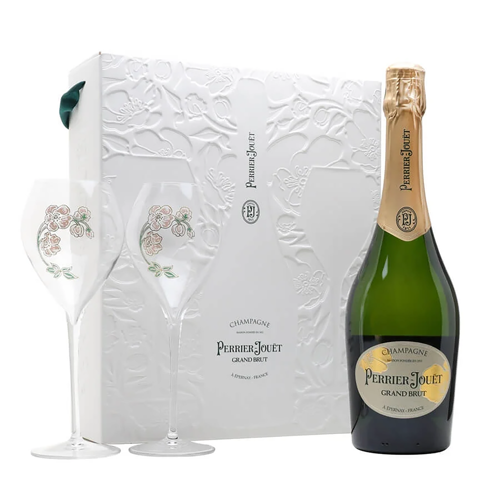 Perrier-Jouët Grand Brut NV + 2 Glasses Set - Kent Street Cellars